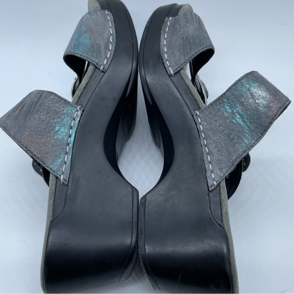 Dansko Sophie Two Strap Slip On Sandal Iridescent Blue Gray Sz 9.5-10 EU 40 - Picture 6 of 10